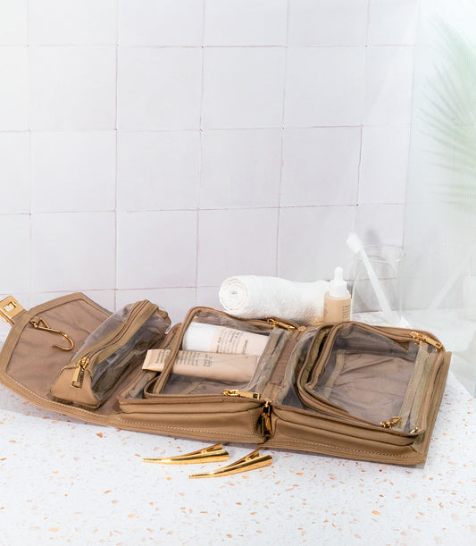 Huckle & Hutch Frankie Toiletry Bag Beige